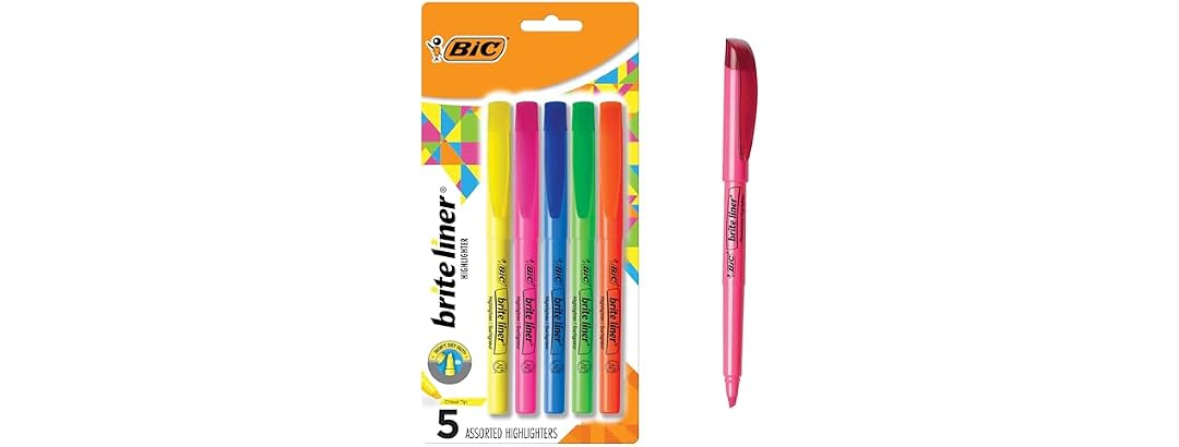 BIC Brite Liner Highlighters 5ct Assorted