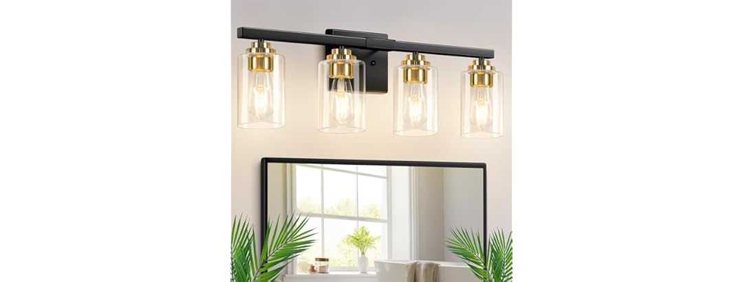4-Light Bathroom Light Fixtures, 27" Modern Vanity