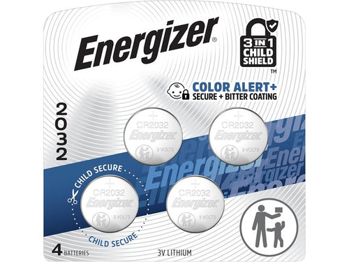 (4 PACK) Energizer 2032 Batteries - 3V Lithium Coin Batteries