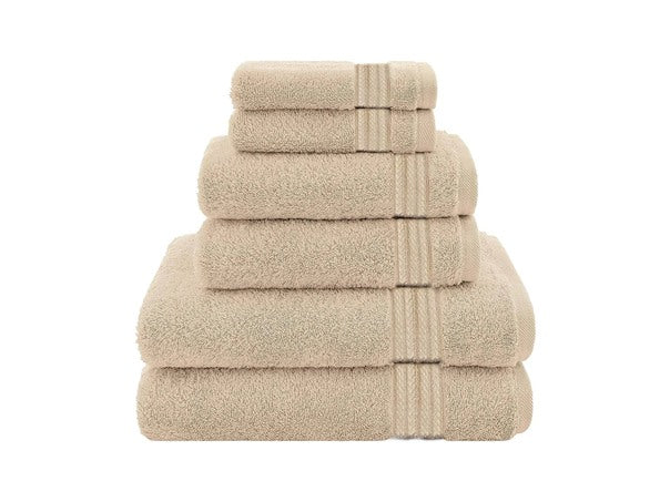 Textilia Set of 6 Bath Towel Set  Beige