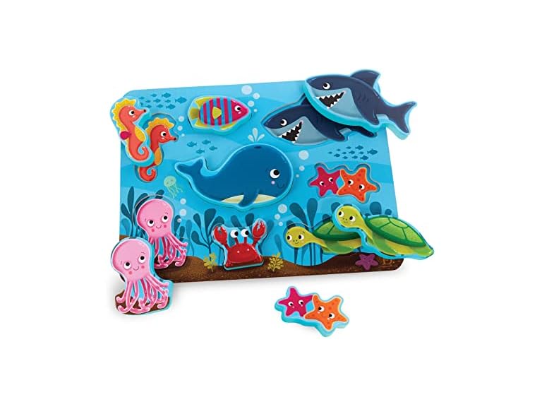 B. toys – Peek & Explore – Under The Sea – Wooden Chunky Puzzle