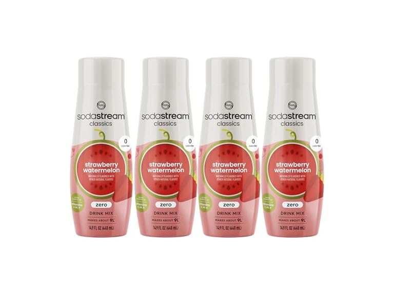 SodaStream Pack of 4 Zero Strawberry Watermelon