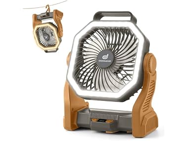 Odoland Brown Rechargeable Camping Fan