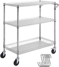 Kitchen Utility Cart, 3 Tiers, Wire Liner