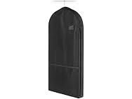 Whitmor Zippered Garment Bag with Pocket, Black