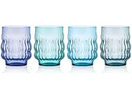 Mikasa Waves Colorful Optic Stackable Rocks Glasses, Set of 4