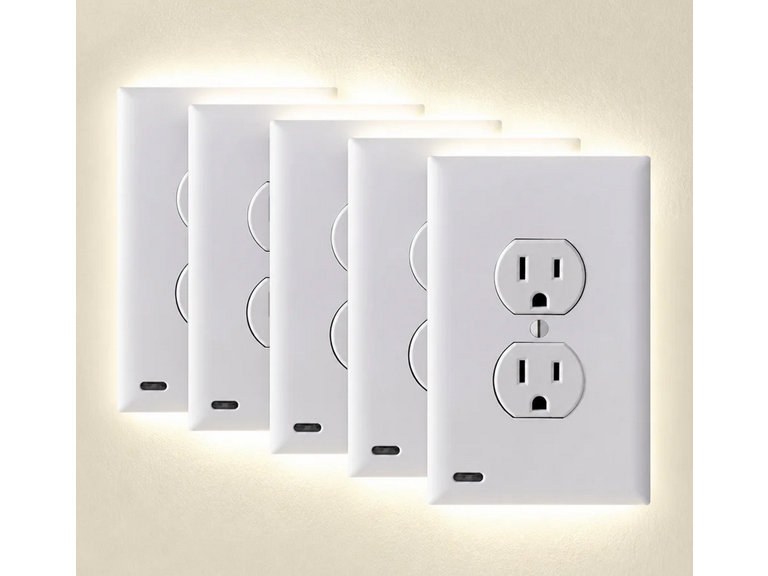 Hakol 5-Pack Outlet Cover with Built-In LED