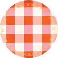  8" Melamine Plastic Plate, Set of 4, Pink Plaid
