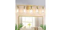 VerRon 5-Light Gold Bathroom Light Fixtures, 31"