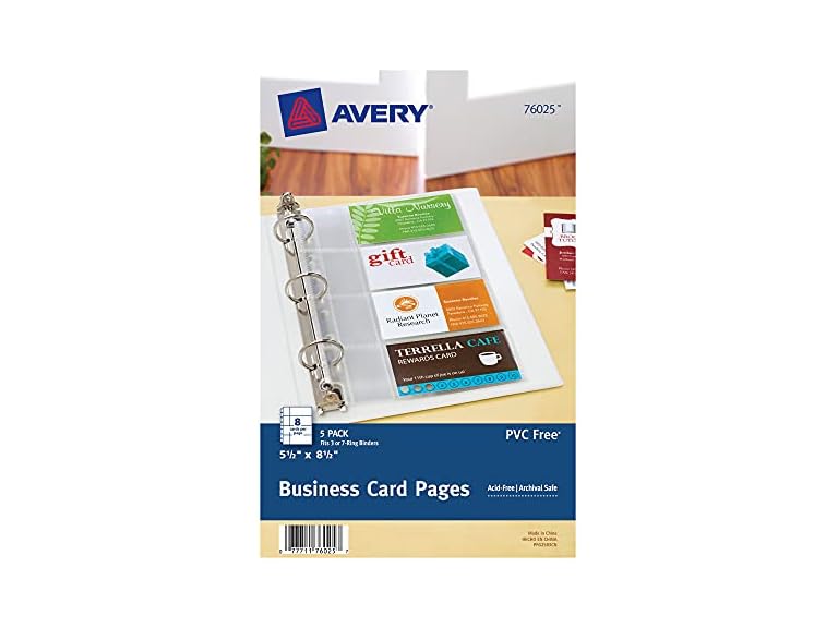 Avery Clear Business Card Organizers