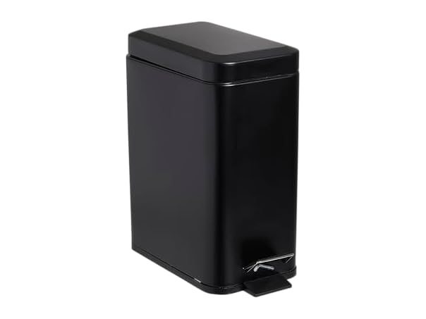5L Stainless Steel Step Trash Can Black