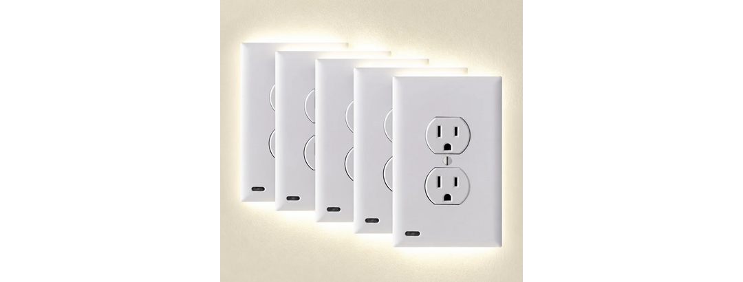 Hakol 5-Pack Outlet Cover with Built-In LED