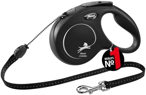 Flexi New Classic Retractable Lead, M Cord Black