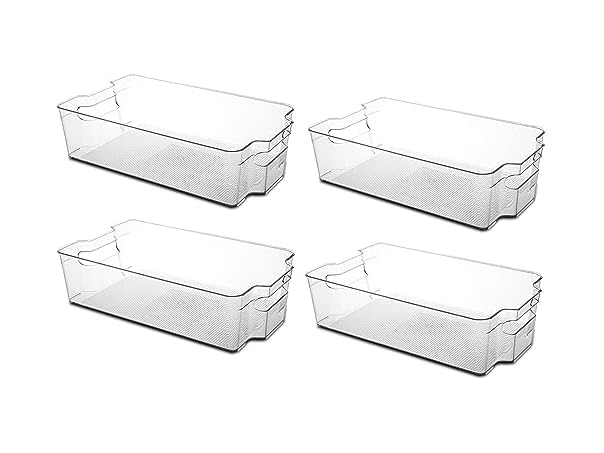 Cetomo 2.1QT Plastic Fridge Organizer Bins, Set of 4