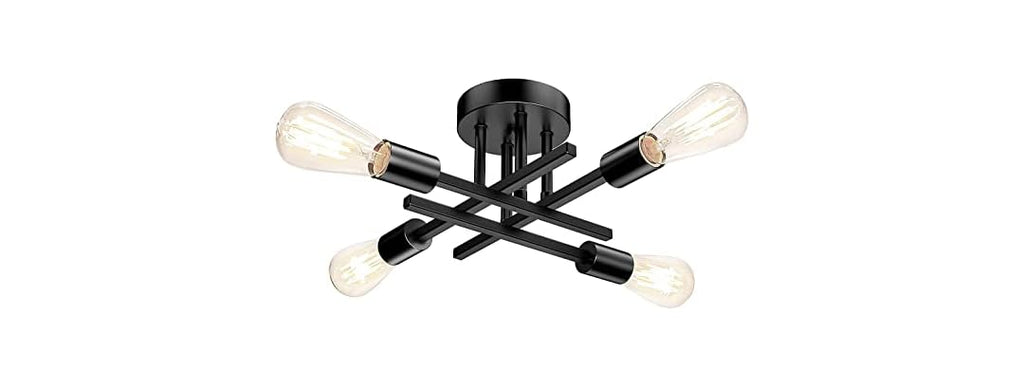 TOBUSA Semi Flush Mount Ceiling Light Fixture Matte Black