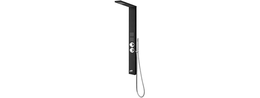 Sasha 59" Rainfall Bodyspray Shower Panel w/ Wand- Black
