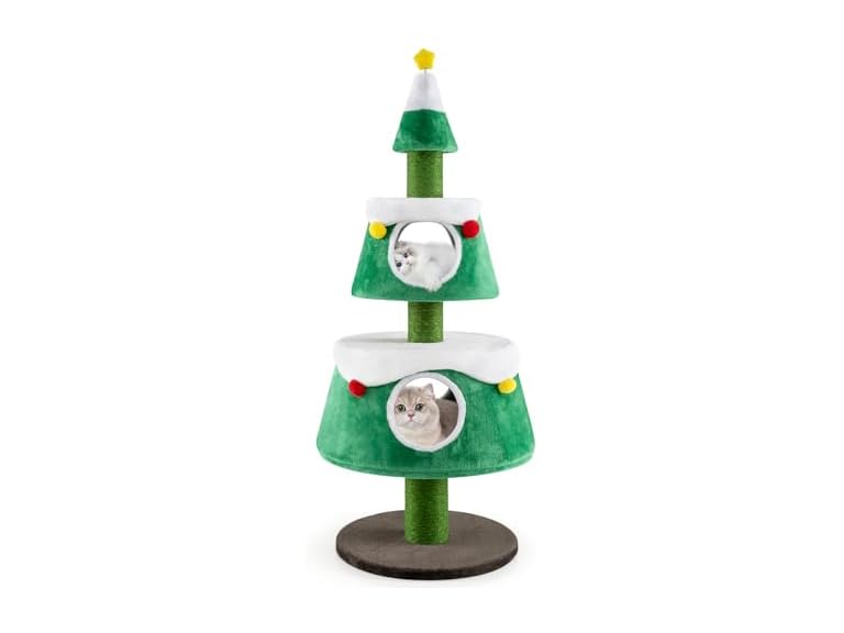 PETSITE 60 inch Cat Christmas Tree, Cute Cat Tower