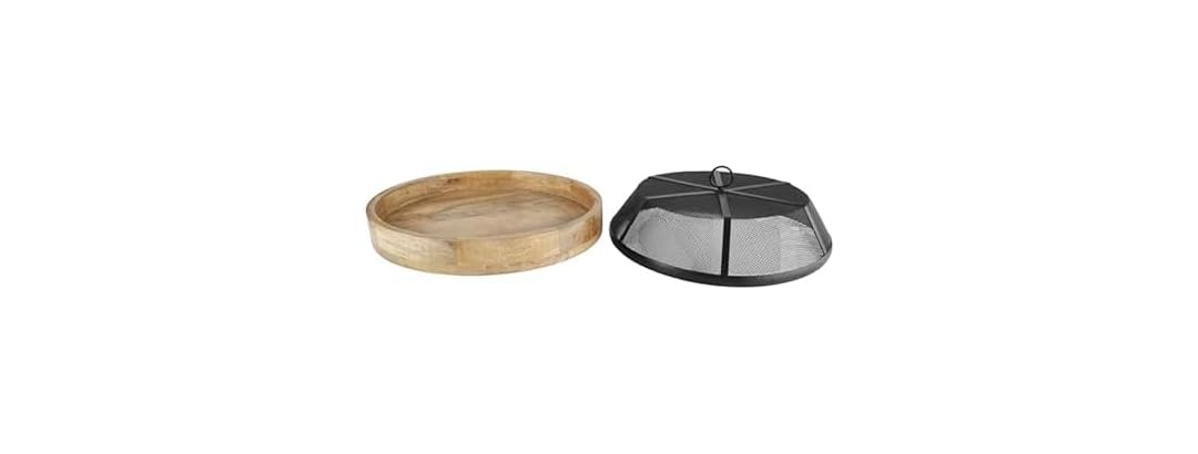Wood Lazy Susan with Food Dome Cover, 14.5 Inch