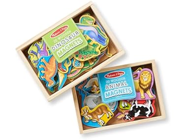 Melissa & Doug Wooden Magnets Set - Animals and Dinosaurs