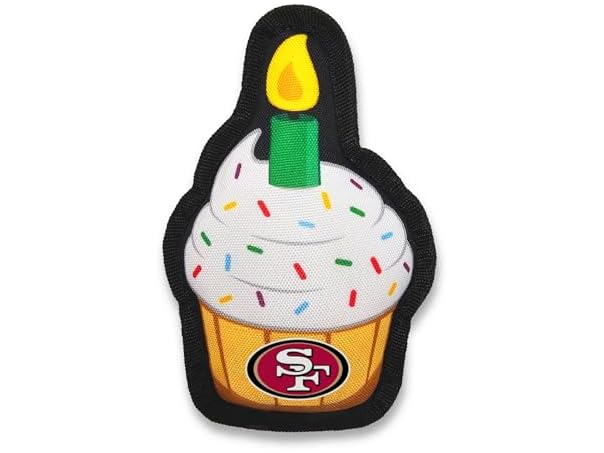 NFL San Francisco 49ers Pet Birthday Cupcake Squeaker Toy