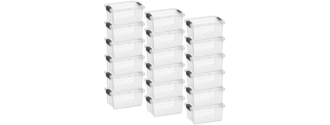 Superio Clear Storage Box with Lid, 3.5 Quart 18 Pack