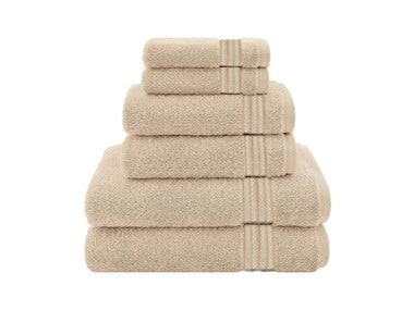 Textilia Set of 6 Bath Towel Set  Beige