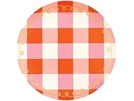8" Melamine Plastic Plate, Set of 4, Pink Plaid