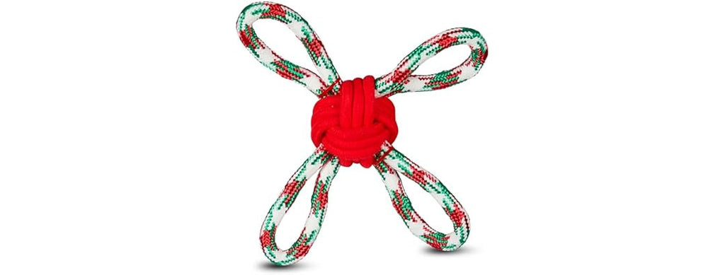 Bow Wow Pet Holiday Knotted Rope Dog Tug Toy