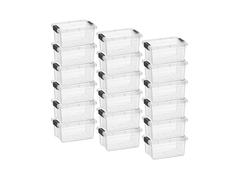 Superio Clear Storage Box with Lid, 3.5 Quart 18 Pack
