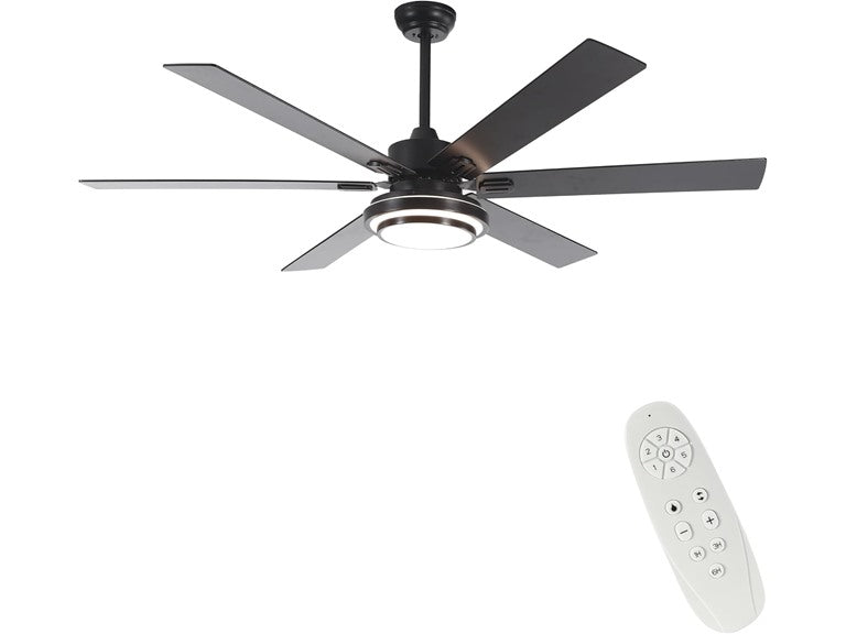 Black LED Ceiling Fan w/ Remote- Choose 62" or 72"