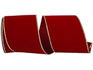 Reliant Velvet Wired Ribbon 4" 10yd Scarlet
