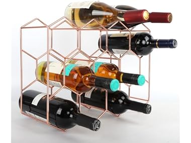 Rose Gold Countertop Wine Rack 14 Bottles