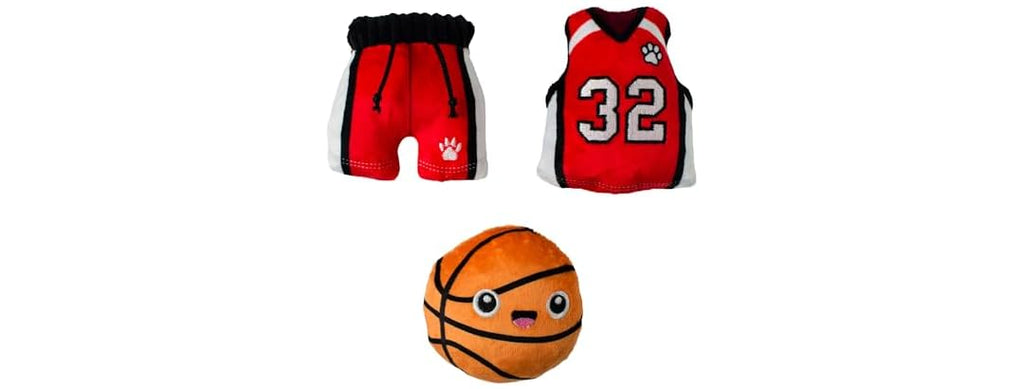 Fringe Studio Plush Dog Toy, 3 Pieces Set, Basket-PAWLER
