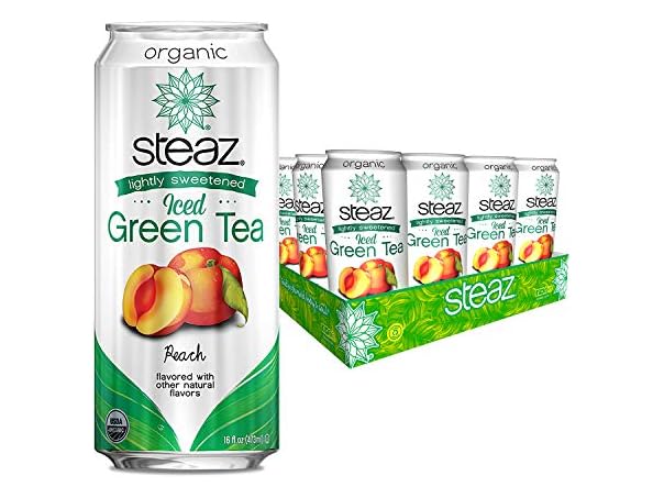 12Pk Steaz Organic Iced Green Tea, Peach