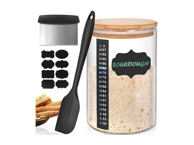 Kmise Sourdough Starter Jar 34oz Pro Kit