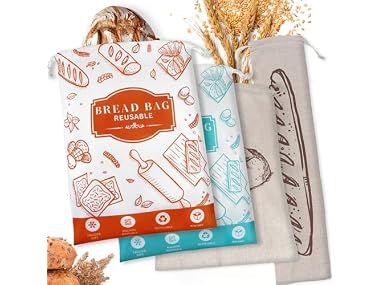 4-Pack Bread Bags for Homemade Bread