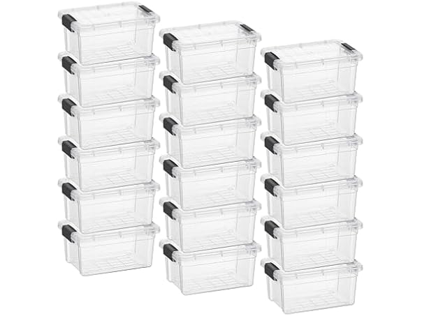 Superio Clear Storage Box with Lid, 3.5 Quart 18 Pack