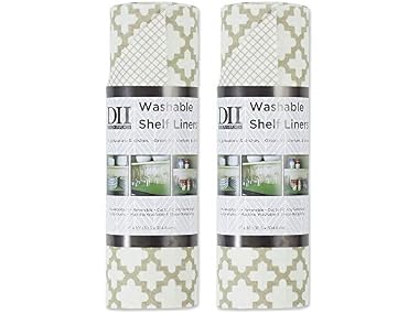 DII Shelf Liner Non-Adhesive CCream Lattice, 12x120, 2 Piece