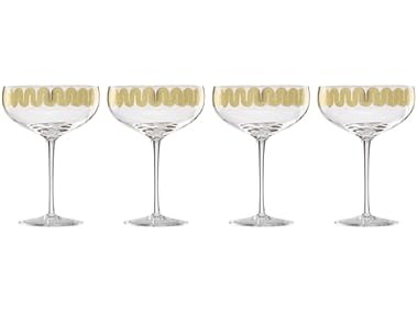 Cambridge Gold Decal Coupe Glasses, Set Of 4