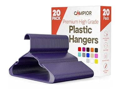 Purple Plastic Hangers 20 Pack