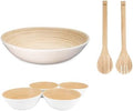 LEXA 6-Piece Handcrafted Bamboo Salad Bowl Set