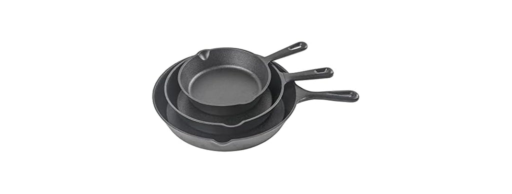 Commercial CHEF 3pc Cast Iron Skillet