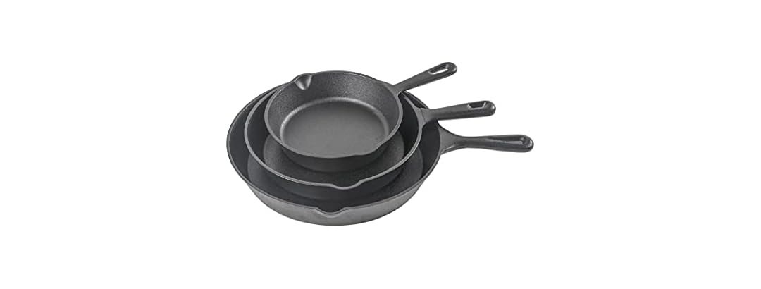 Commercial CHEF 3pc Cast Iron Skillet