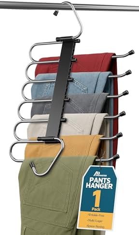Black Space Saving Pants Hangers 1 Pack
