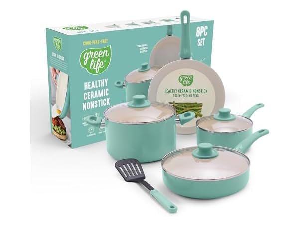 GreenLife Soft Grip 8 Piece Cookware Set