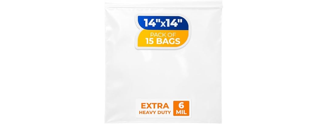 Paclord 14" x 14" Zip Seal Lock Bags, 6 Mil (Pack of 15)