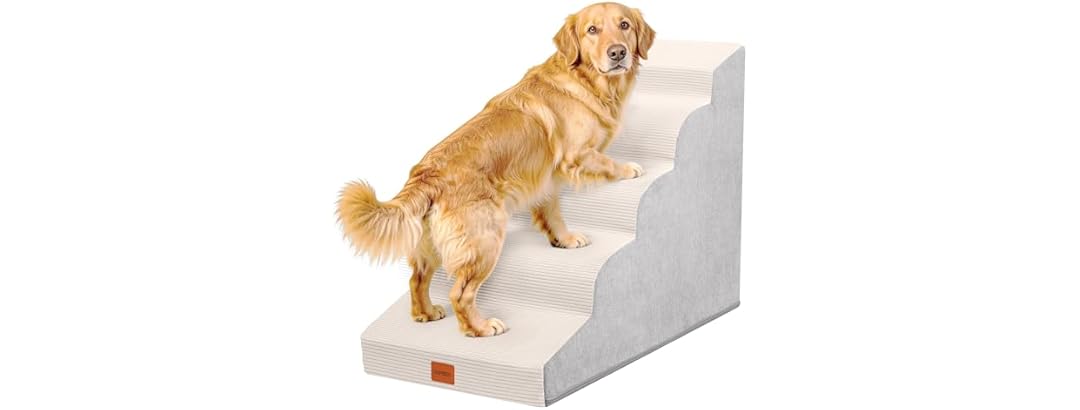 NAPWAYS Dog Stairs for Small Dogs and Cats, 22.6" H, 5-Step