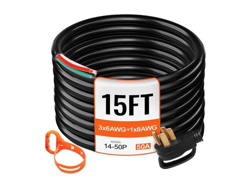 15 ft 50A RV Camp Power Cord Generator Cord