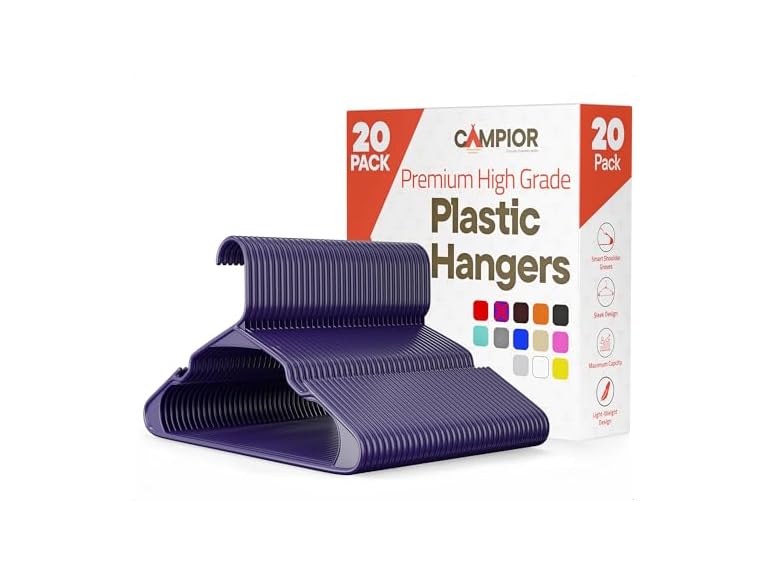 Purple Plastic Hangers 20 Pack