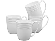 Mikasa Kamryn Bone China Lightweight Set of 4 Mugs, 13.5 Ounce